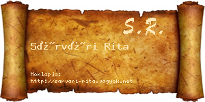 Sárvári Rita névjegykártya