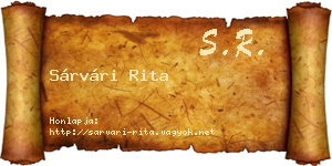 Sárvári Rita névjegykártya