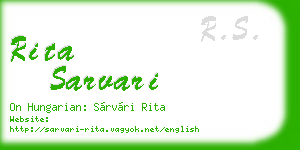 rita sarvari business card