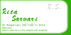 rita sarvari business card